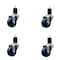 Service Caster 3'' Solid Poly Swivel 1-3/4'' Expanding Stem Caster Set with Brake, 4PK SCC-EX20S314-SPUS-PLB-134-4 - alternate 1